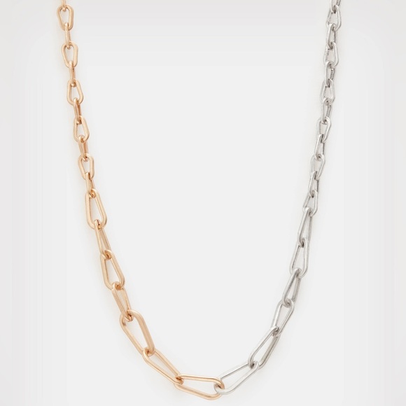AllSaints Carrie Chunky Carabiner Necklace Two Tone - Picture 3 of 6
